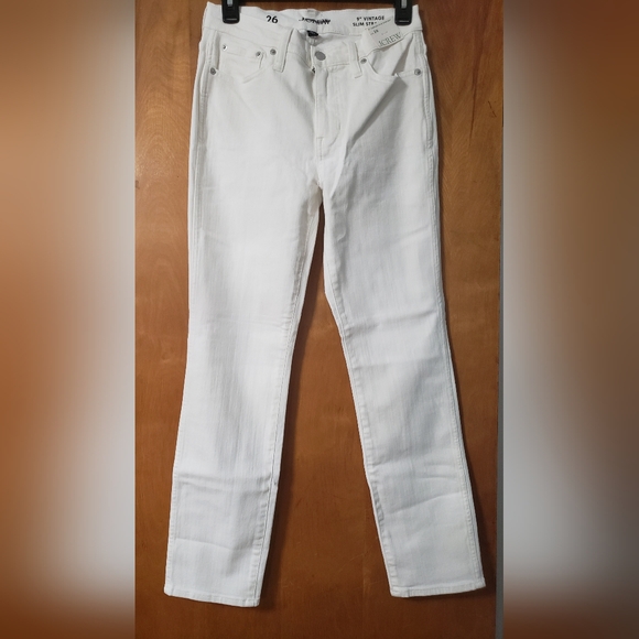 J.Crew 9" Vintage Slim-straight Jean in White Wash NWT Size 27 - Picture 5 of 8